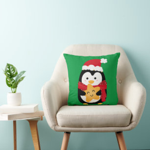 Niedliche Pinguine Weihnachtskinder Kissen