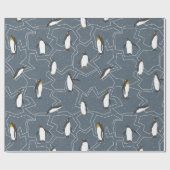 Niedliche Pinguine Weihnachtsmuster Geschenkpapier (Flach)