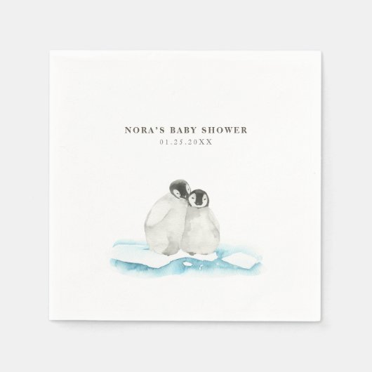 Niedliche Pinguine Winter Arktis Serviette (Vorderseite)