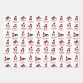 Niedliche Pinguine Winter Frohe Weihnachten Indivi Geschenkpapier Set (Vorderseite 3)