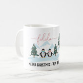Niedliche Pinguine Winter Weihnachtskaffee Tasse (Vorderseite Links)