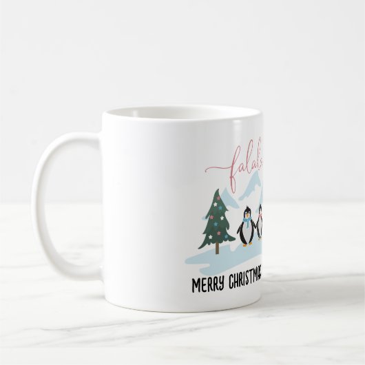 Niedliche Pinguine Winter Weihnachtskaffee Tasse (Links)