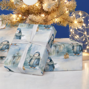 Niedliche Pinguine Winterdesign, wie zum Thema gem Geschenkpapier