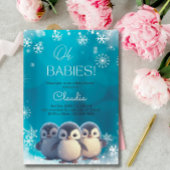 Niedliche Pinguine Winterschnee-Triplets Kinderdus Einladung