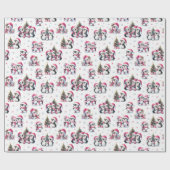 Niedliche Pinguine Winterurlaub Rosa Weihnachten Geschenkpapier (Flach)