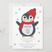 Niedliche Pinguine Wintervögel Arktische Tiere Geb Einladung (Vorderseite)