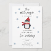 Niedliche Pinguine Wintervögel Arktische Tiere Geb Einladung (Vorderseite)