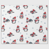 Niedliche Pinguine Wintervögel Arktische Tiere Geschenkpapier (Flach)
