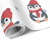 Niedliche Pinguine Wintervögel Arktische Tiere Geschenkpapier (Rolleneckpunkt)