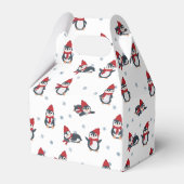 Niedliche Pinguine Wintervögel Arktische Tiere Geschenkschachtel (Rückseite)