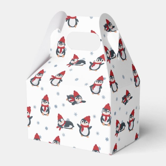 Niedliche Pinguine Wintervögel Arktische Tiere Geschenkschachtel (Rückseite)