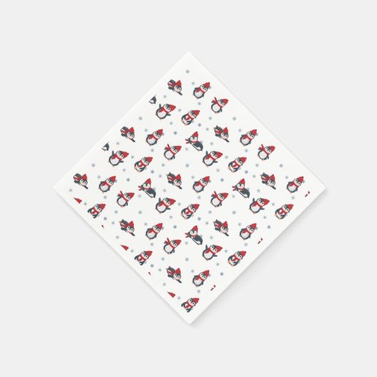 Niedliche Pinguine Wintervögel Arktische Tiere Serviette (Ecke)