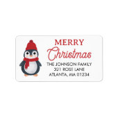 Niedliche Pinguine Wintervögel Arktische Weihnacht Adressaufkleber (Vorne)