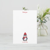 Niedliche Pinguine Wintervögel Arktische Weihnacht Dankeskarte (Stehend Vorderseite)