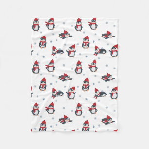 Niedliche Pinguine Wintervögel Fleecedecke
