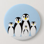 Niedliche Pinguinfamilie Button (Vorderseite)