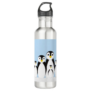 Niedliche Pinguinfamilie Edelstahlflasche