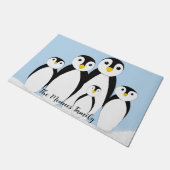 Niedliche Pinguinfamilie Fußmatte (Schrägansicht)