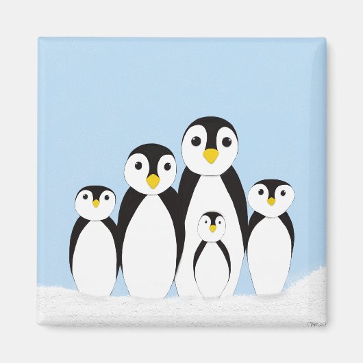 Niedliche Pinguinfamilie Magnet (Vorne)
