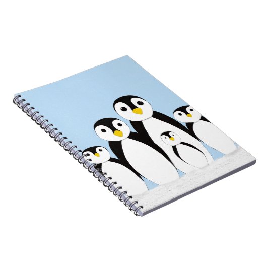 Niedliche Pinguinfamilie Notizblock (Rechte Seite)