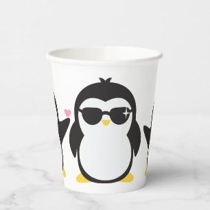 Niedliche Pinguinfamilie Pappbecher