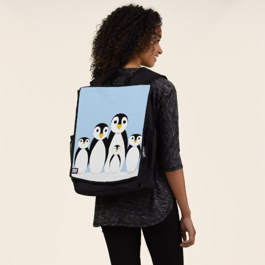 Niedliche Pinguinfamilie Rucksack (Ausgewaschen)