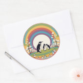 Niedliche Pinguinfamilie Runder Aufkleber (Umschlag)