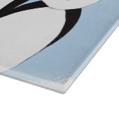 Niedliche Pinguinfamilie Schneidebrett (Ecke)