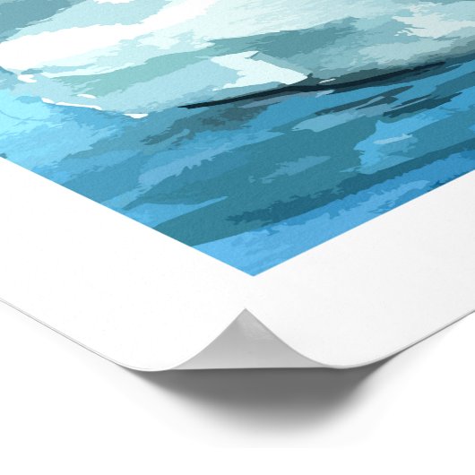 Niedliche Pinguinfamilie zur Erderwärmung Poster (Ecke)