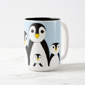 Niedliche Pinguinfamilie Zweifarbige Tasse (VorderseiteRechts)