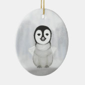 niedliche Pinguinhand zeichnend Keramik Ornament (Rechts)