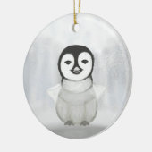 niedliche Pinguinhand zeichnend Keramik Ornament (Links)