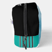 Niedliche Pinguinschwarz und Aquamarine Wasserfarb Waschbeutel (Rechts)