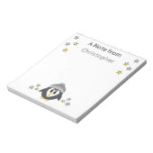 Niedliche Pinguinsterne und Name Graukinder Notizblock (Rotiert)