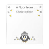 Niedliche Pinguinsterne und Name Graukinder Notizblock (Vorderseite)