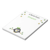 Niedliche Pinguinsterne und Namen "grüne Kinder" Notizblock (Rotiert)