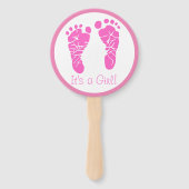 Niedliche Pink Baby Footprints durch eine Girl Bab Fächer (Vorderseite)