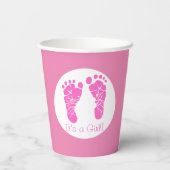Niedliche Pink Baby Footprints durch eine Girl Bab Pappbecher (Rückseite)