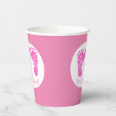Niedliche Pink Baby Footprints durch eine Girl Bab Pappbecher (Links)