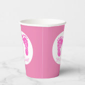 Niedliche Pink Baby Footprints durch eine Girl Bab Pappbecher (Rechts)