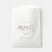 Niedliche Pink Baby Girl Clothesline Kinderdusche Geschenktütchen (Vorderseite)