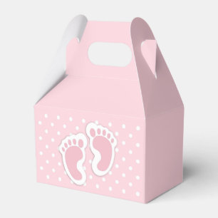 Niedliche Pink Baby Girl Footprints Geschenkschachtel