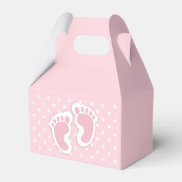 Niedliche Pink Baby Girl Footprints Geschenkschachtel