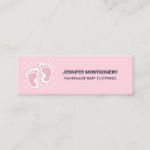 Niedliche Pink Baby Girl Footprints Mini Visitenkarte (Vorderseite)