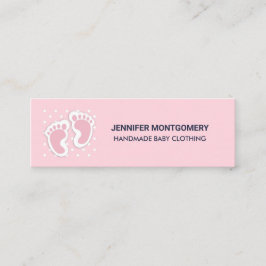 Niedliche Pink Baby Girl Footprints Mini Visitenkarte
