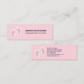 Niedliche Pink Baby Girl Footprints Mini Visitenkarte (Vorne/Hinten)