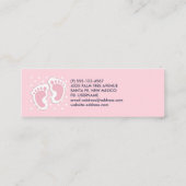 Niedliche Pink Baby Girl Footprints Mini Visitenkarte (Rückseite)