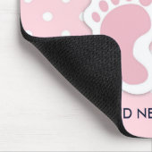 Niedliche Pink Baby Girl Footprints Mousepad (Ecke)