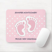 Niedliche Pink Baby Girl Footprints Mousepad (Mit Mouse)