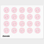 Niedliche Pink Baby Girl Footprints Runder Aufkleber (Blatt)